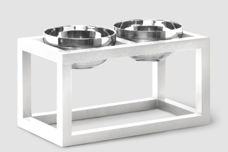 doghaus wood feeder metal bowls pet dog