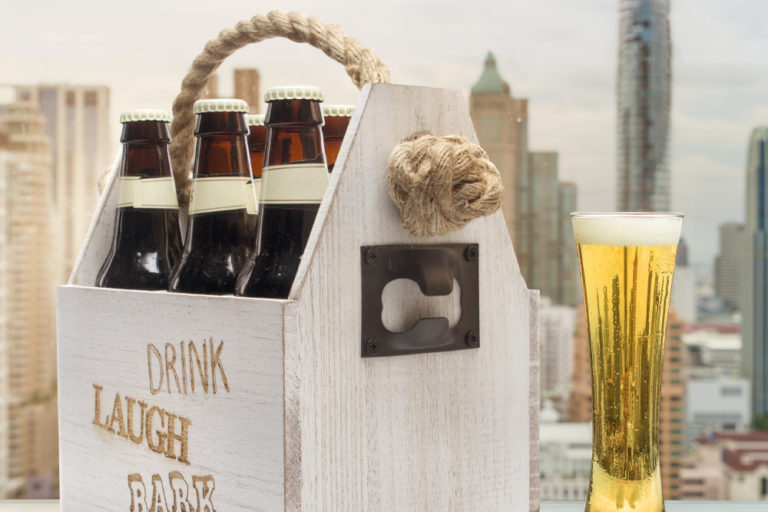 doghaus beer caddy wood