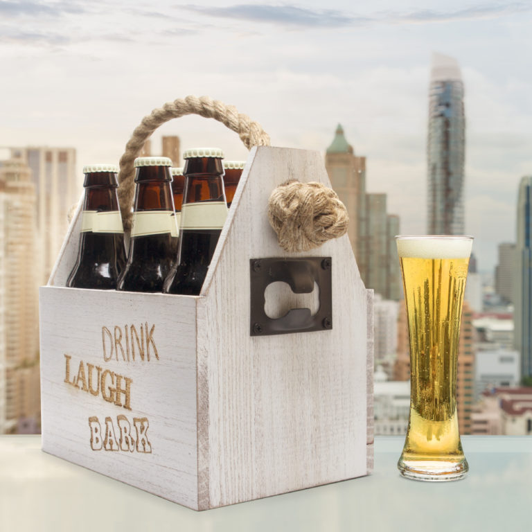 doghaus beer caddy wood